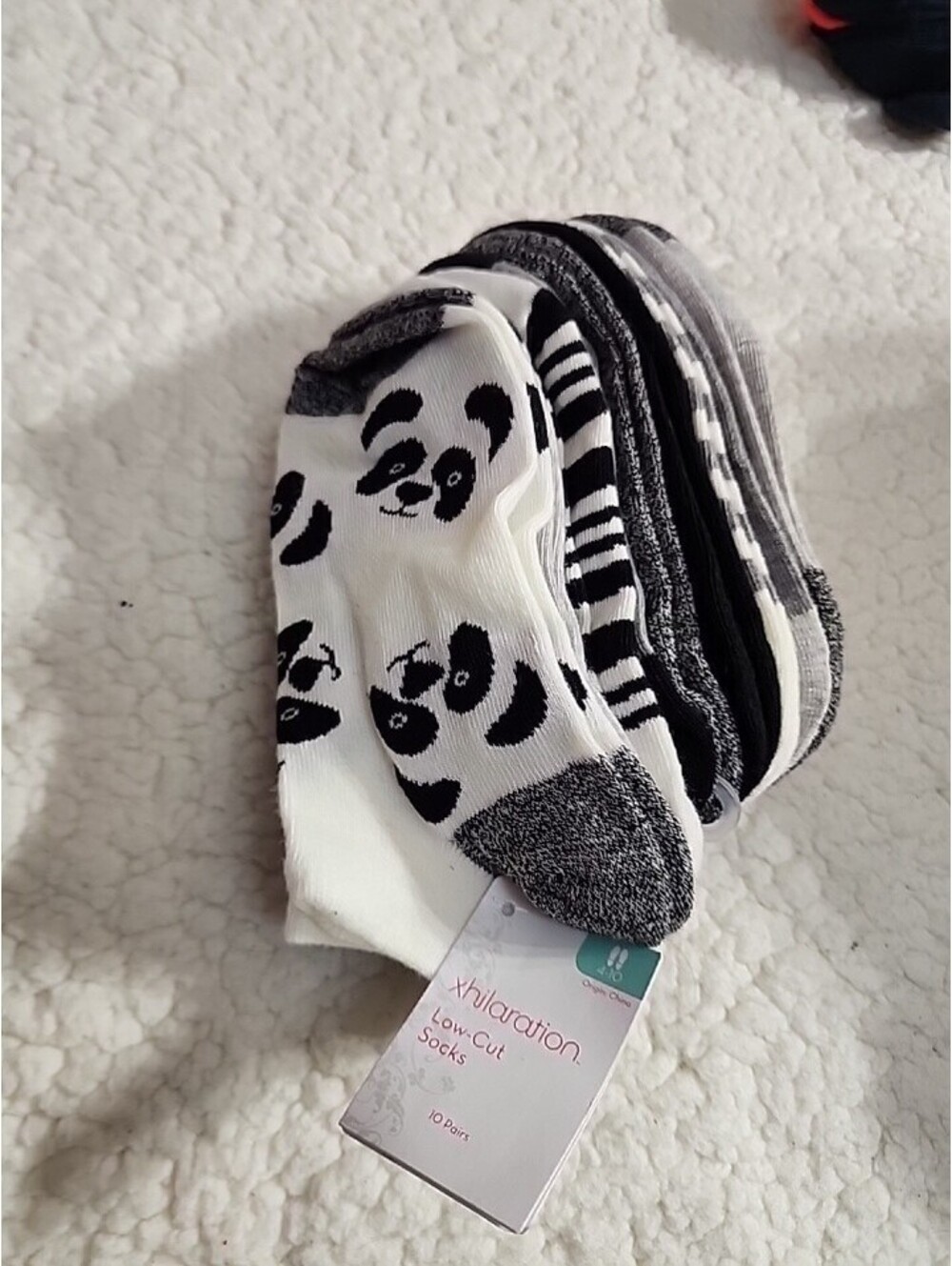 Women's Xhilaration Low Cut Ankle Socks 10 Pair Sock Size 4-10 Mixed Prints